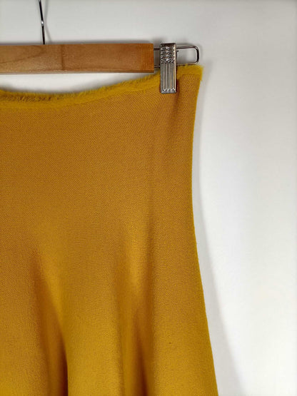 ZARA. Falda punto mostaza T.s