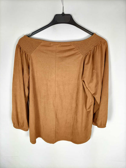 SPRINGFIELD. 3/4 sleeve suede top Ts