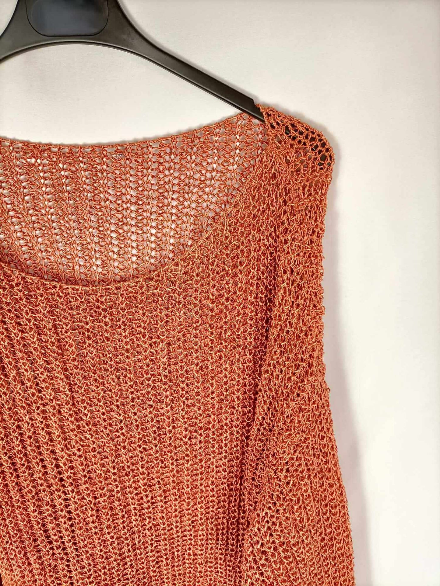 ZARA.Jersey punto abierto naranja apagado T.s