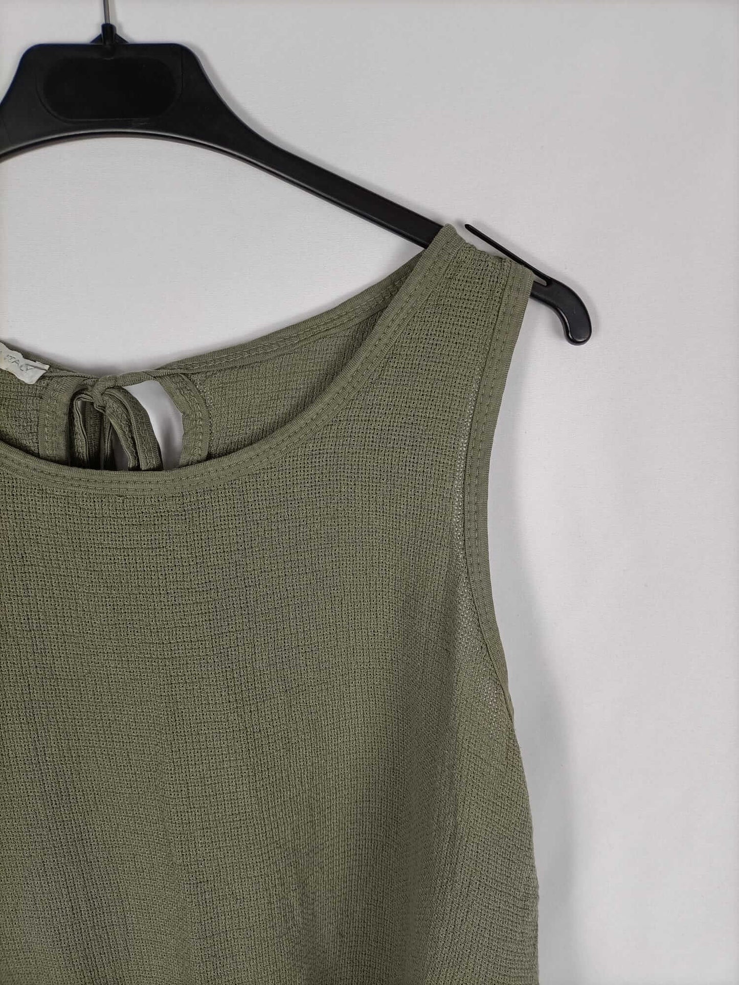 OTRAS.Top verde detalle croché T.m