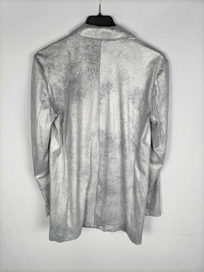 ZARA.Blazer plateada efecto encerado T.xs