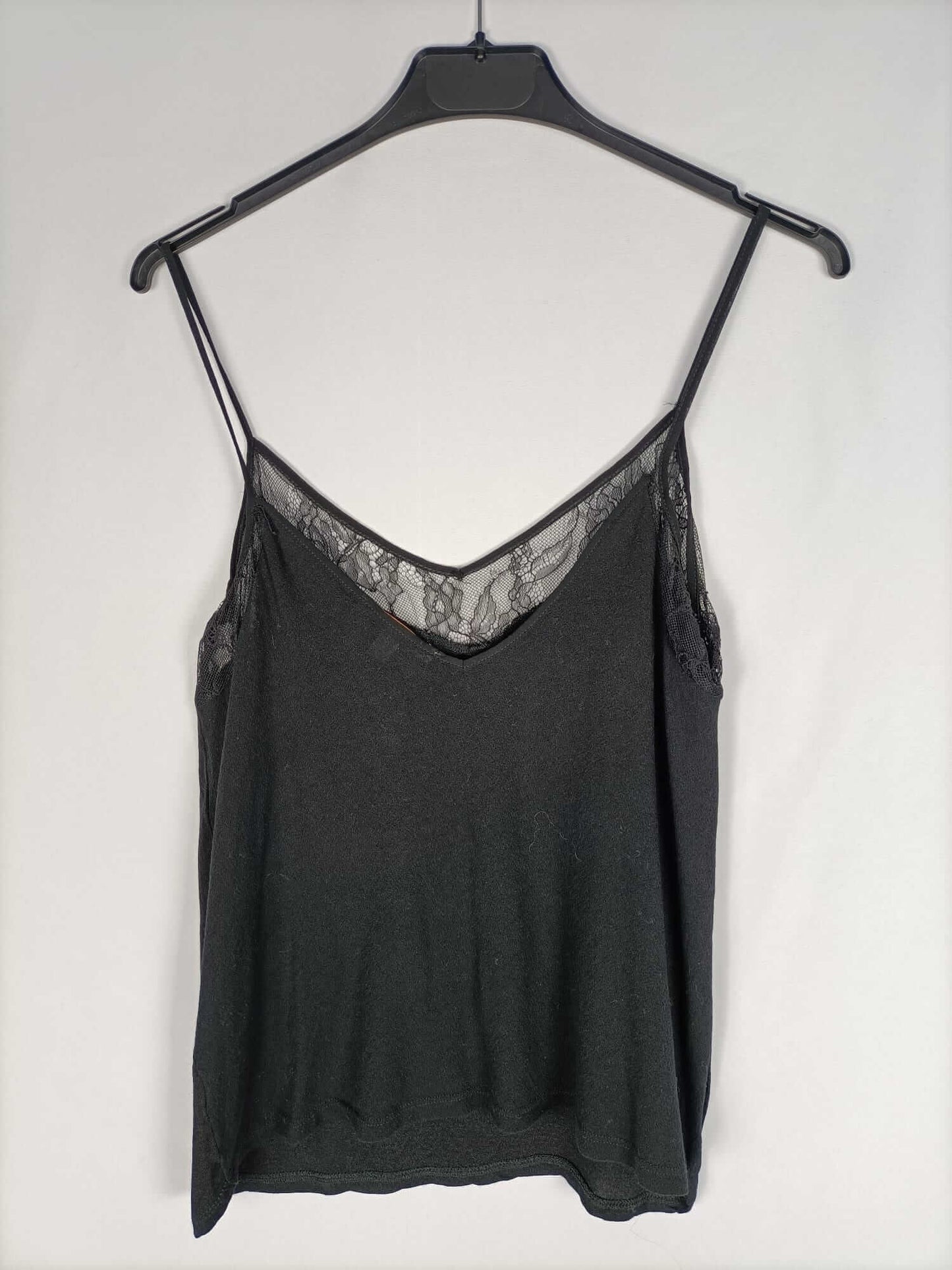 ZARA.Top lencero negro T.s