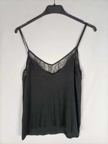 ZARA.Top lencero negro T.s