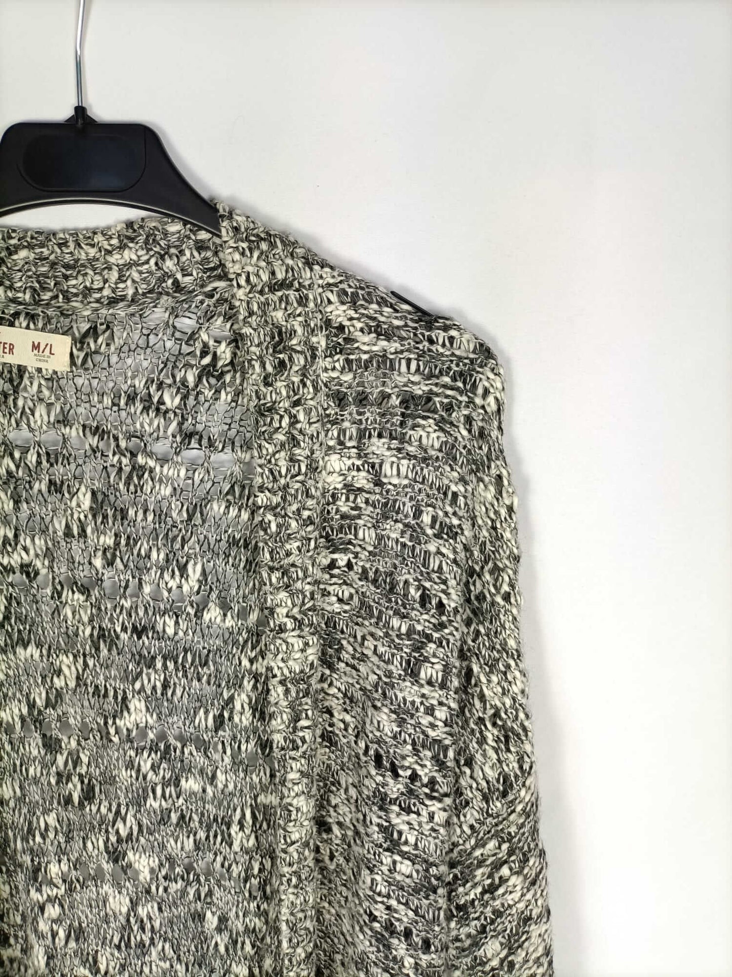 HOLLISTER.Cárdigan gris largo T.M/L