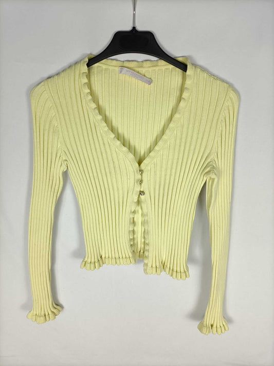 MY PEEP TOES.Yellow ribbed jacket Ts/m