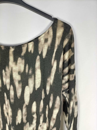 ZARA.Thin black sweater beige shades Ts