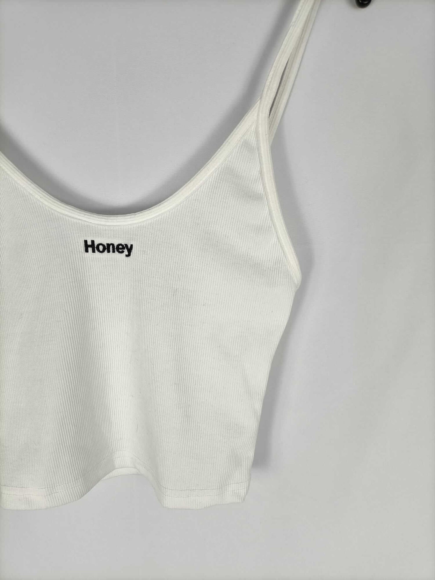 OTRAS.Croptop blanco canalé T.xs