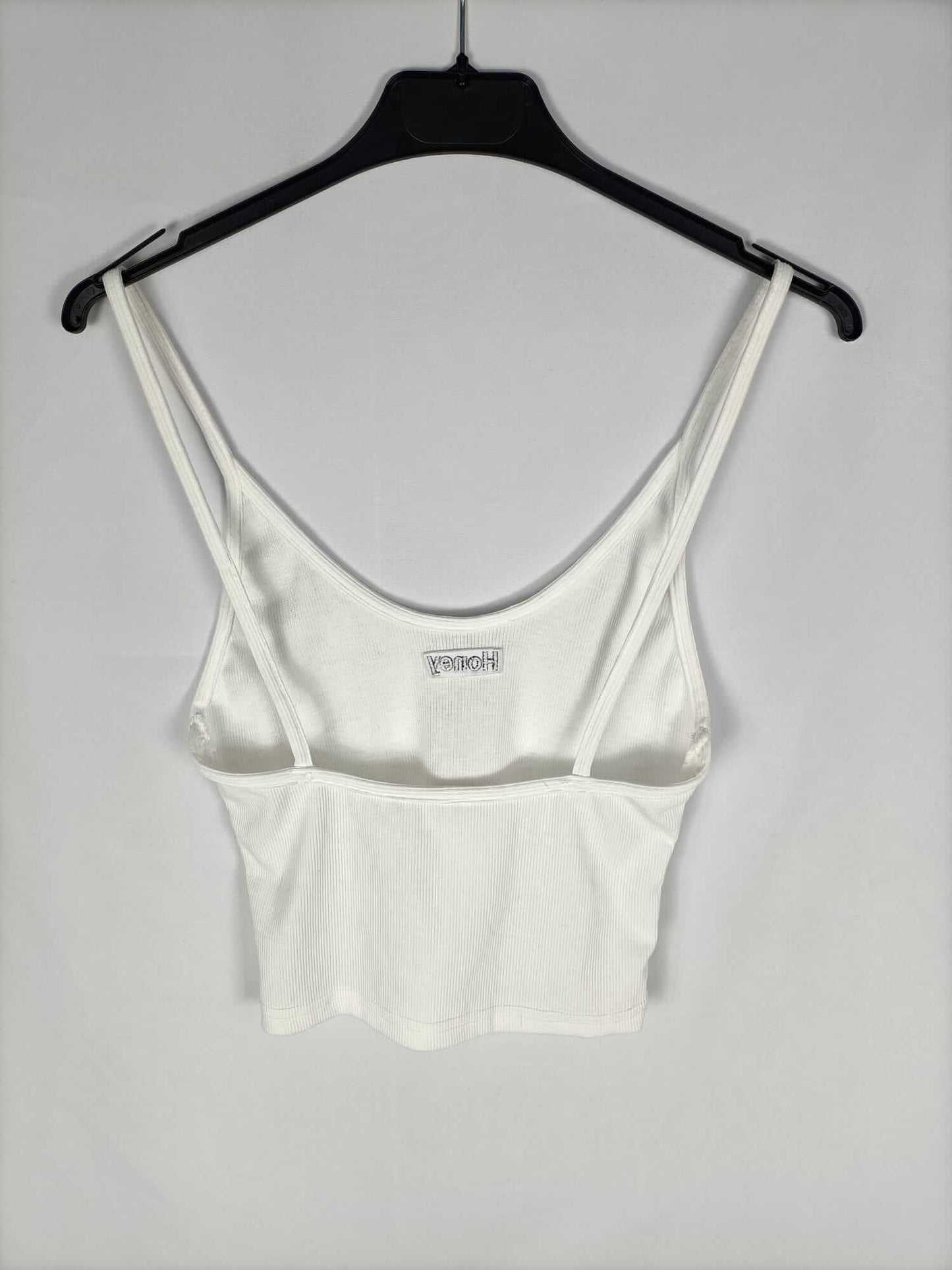 OTRAS.Croptop blanco canalé T.xs