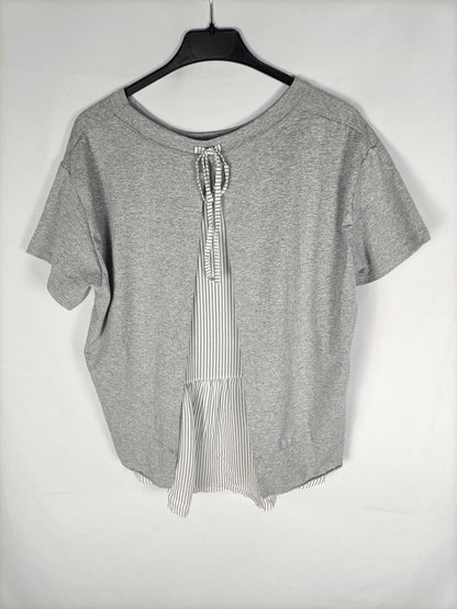 OTRAS.Camiseta gris doble textura T.M