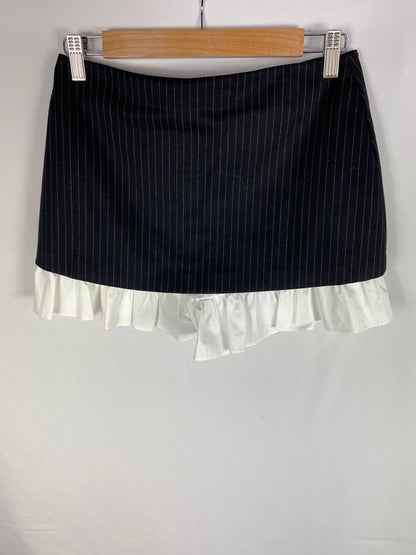 ZARA. Double textured ruffled trouser skirt T.xs