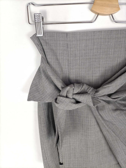 ZARA.Falda cruzada nudo pata de gallo T.xs