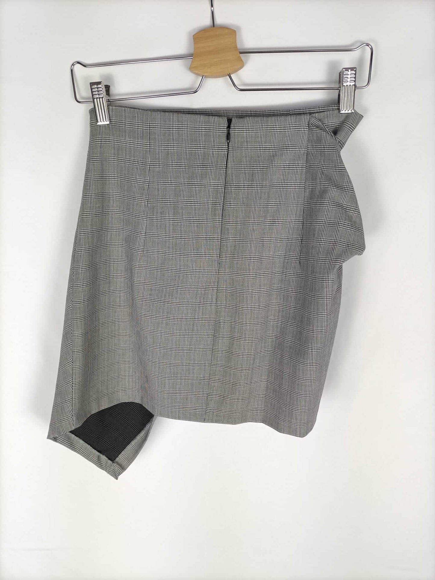 ZARA.Falda cruzada nudo pata de gallo T.xs