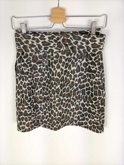 TOPSHOP.Falda recta animal print T.34