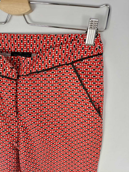 TOPSHOP.Pantalón rojo estampado. T.34