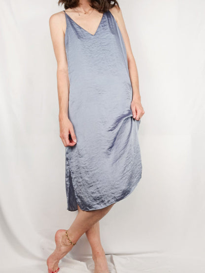 OYSHO.Vestido midi lencero T.s