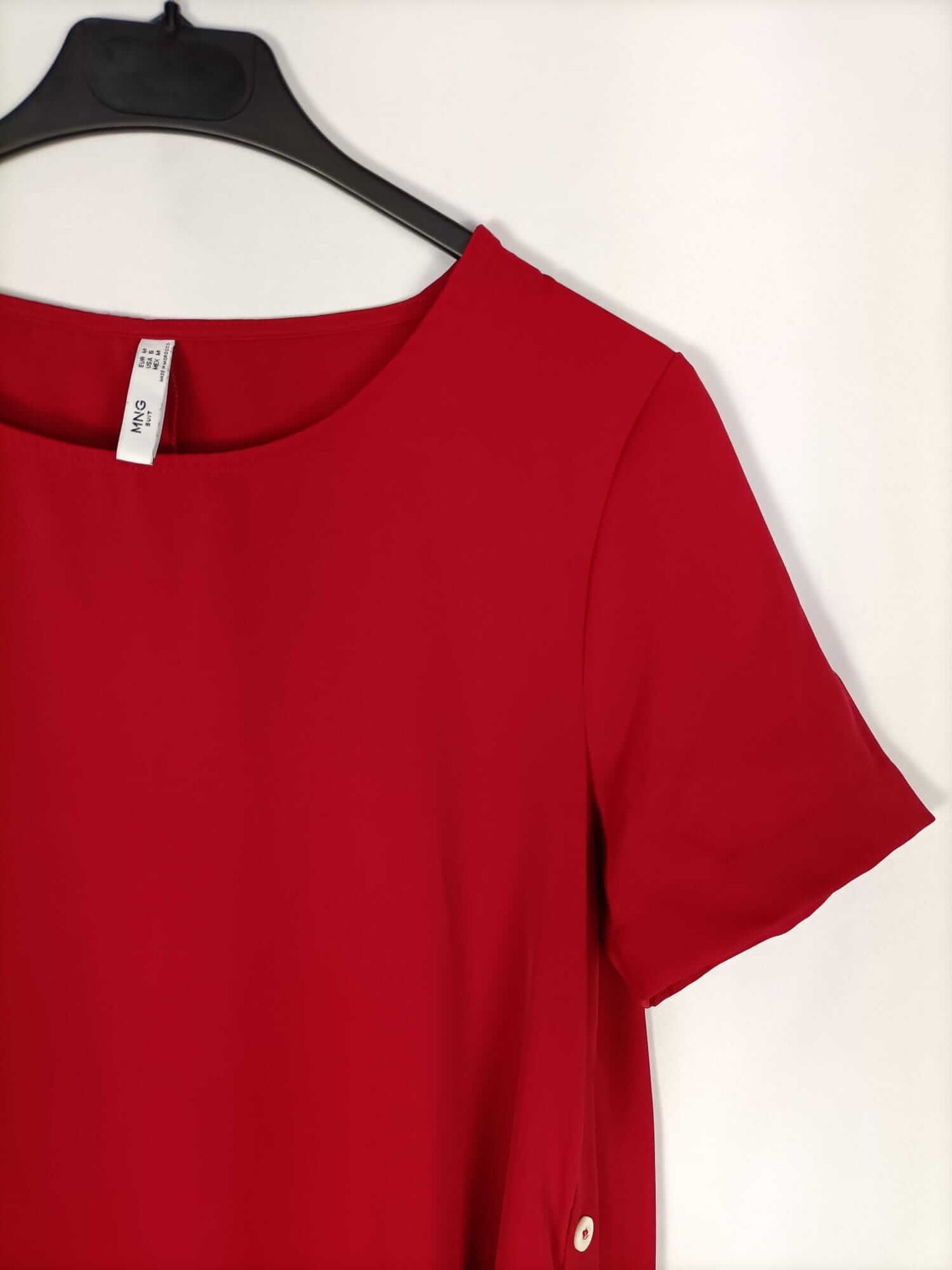 MANGO.Vestido midi rojo T.m