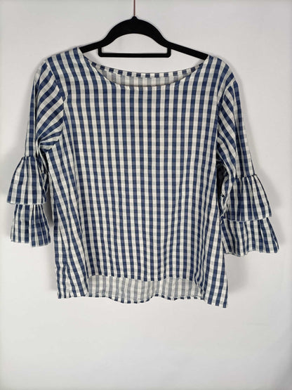 OTRAS. Blusa cuadros azul y blanca T.s/m