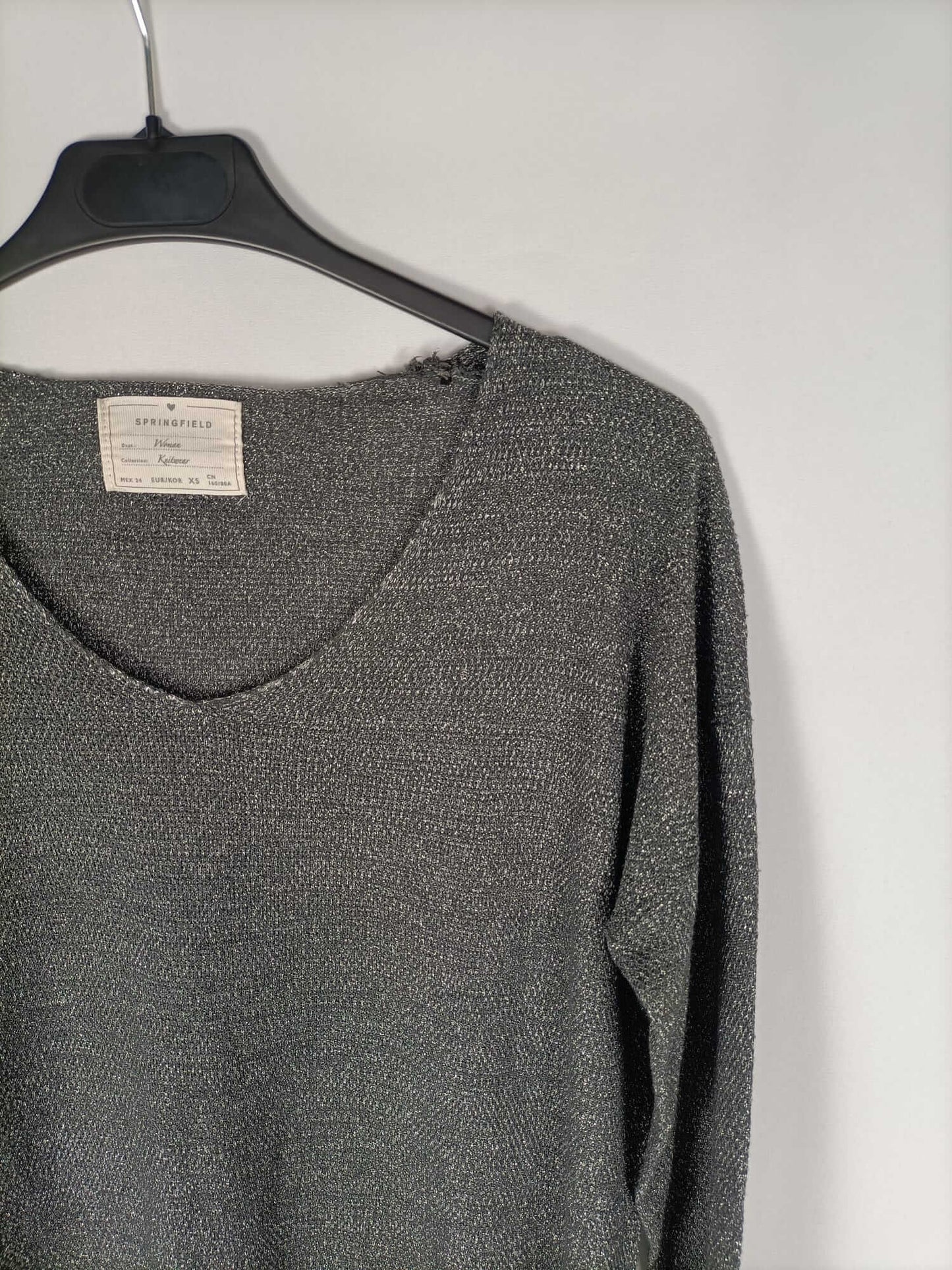 SPRINGFIELD. Jersey hilos plateados T.xs