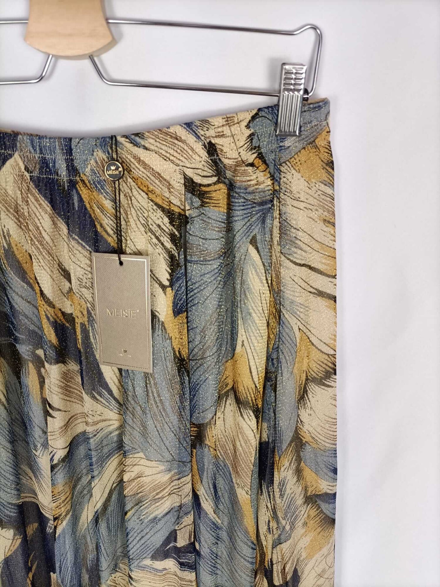 MEISÏE. Falda estampada hilos dorados T.l