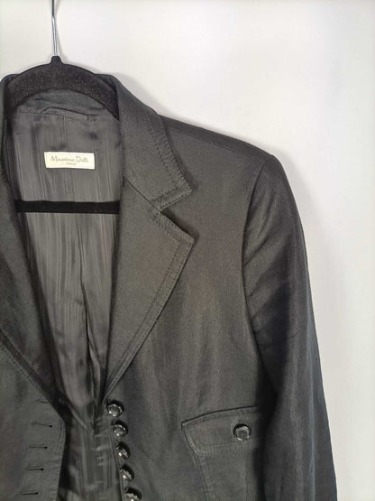 MASSIMO DUTTI. Chaqueta negra botones T.34