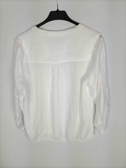 ANANY. Blusa blanca bordada T.l