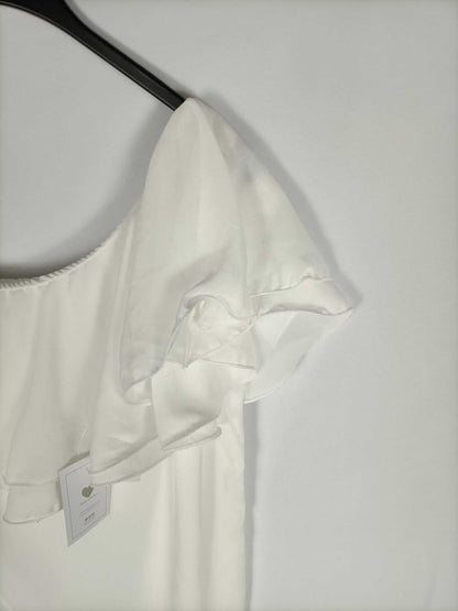 PURA VIDA. Blusa blanca asimétrica T.s/m
