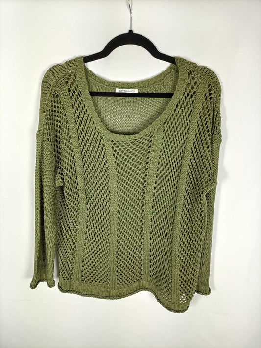 BLANCO. Jersey punto verde T.l