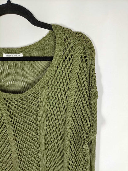 BLANCO. Jersey punto verde T.l