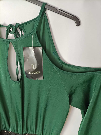 LIMA LIMON. Vestido doble textura T.m