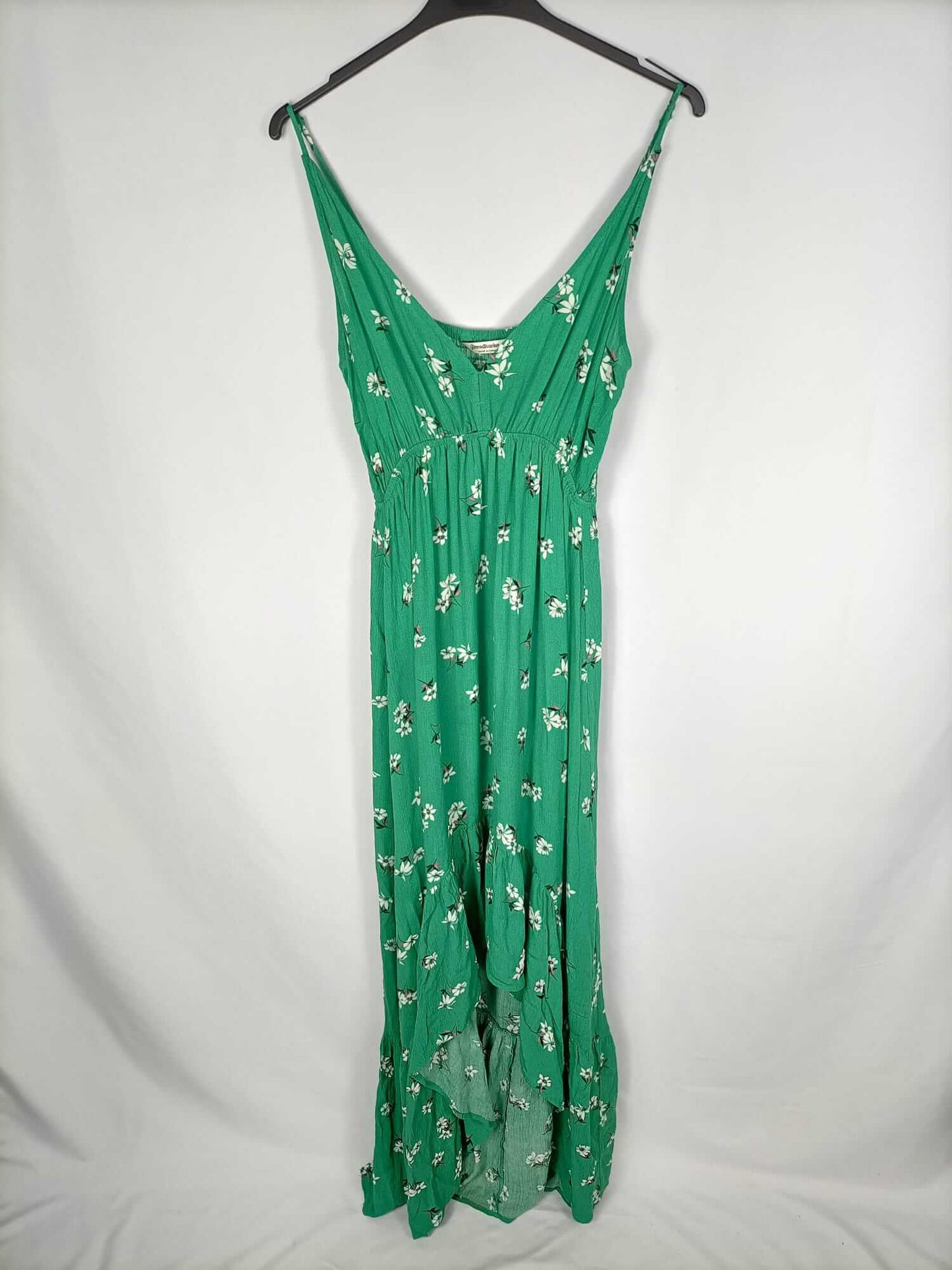 STRADIVARIUS. Green flower dress Tl