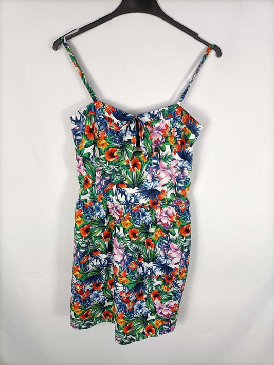 LEFTIES.Vestido corto flores T.L