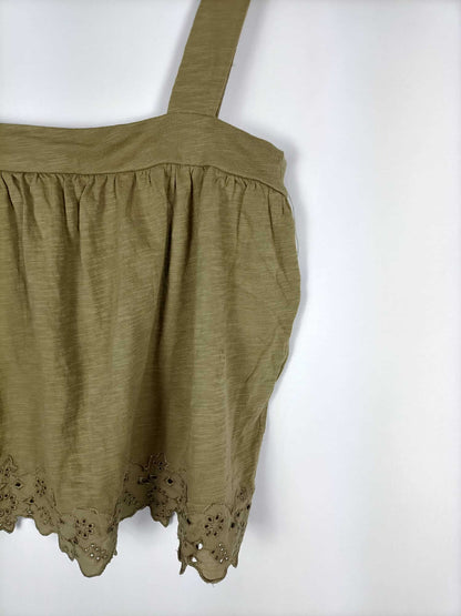 H&M.Top verde caqui tirantes T.m