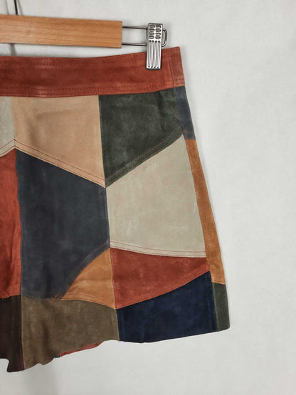 ZARA.Falda corta multicolor T.s