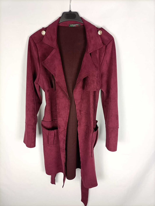 OTHERS. Burgundy suede trench coat Tm