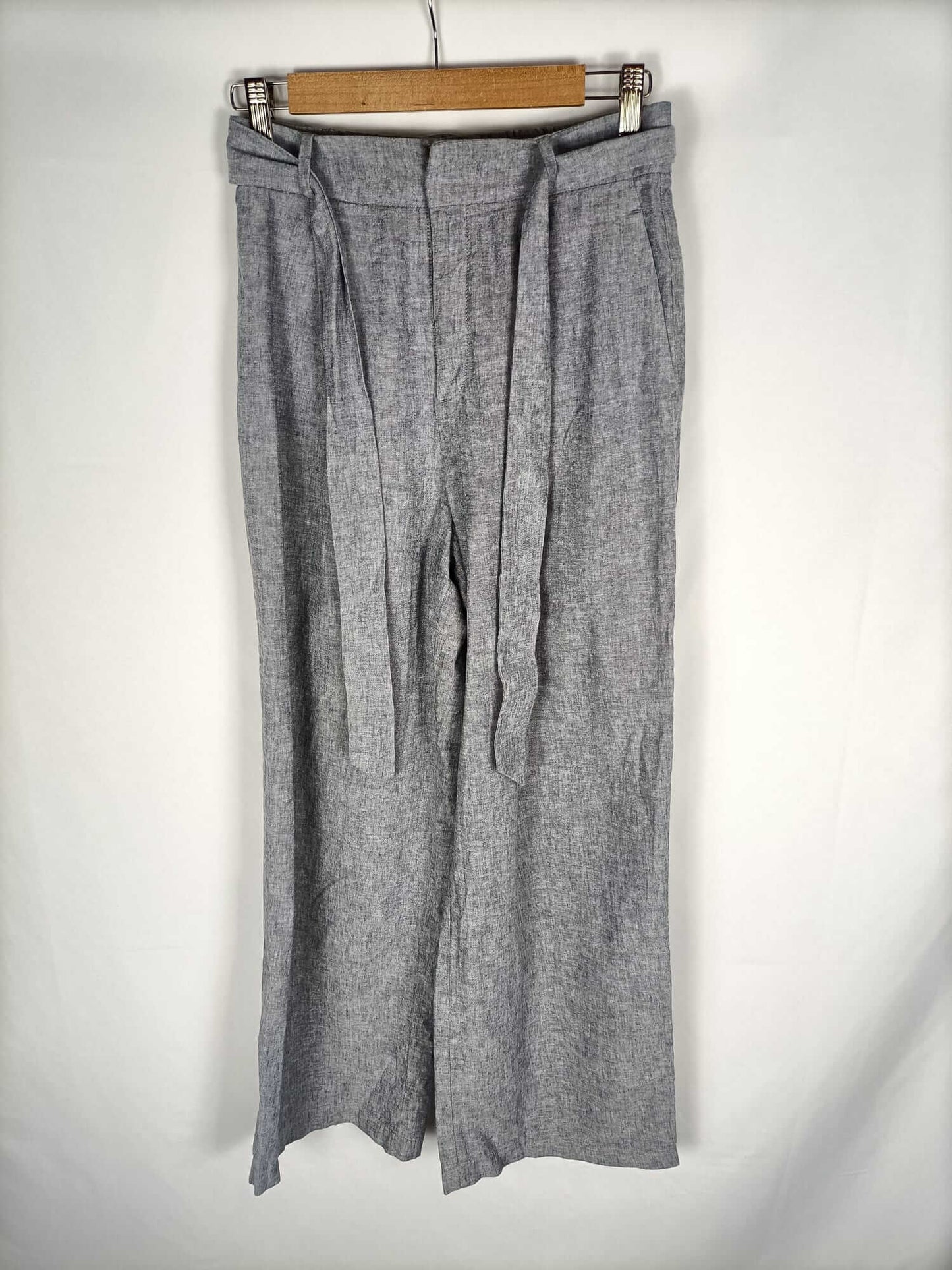 UNIQLO.Pantalones lino/algodón azules T.s