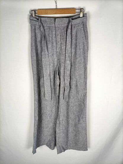 UNIQLO.Pantalones lino/algodón azules T.s