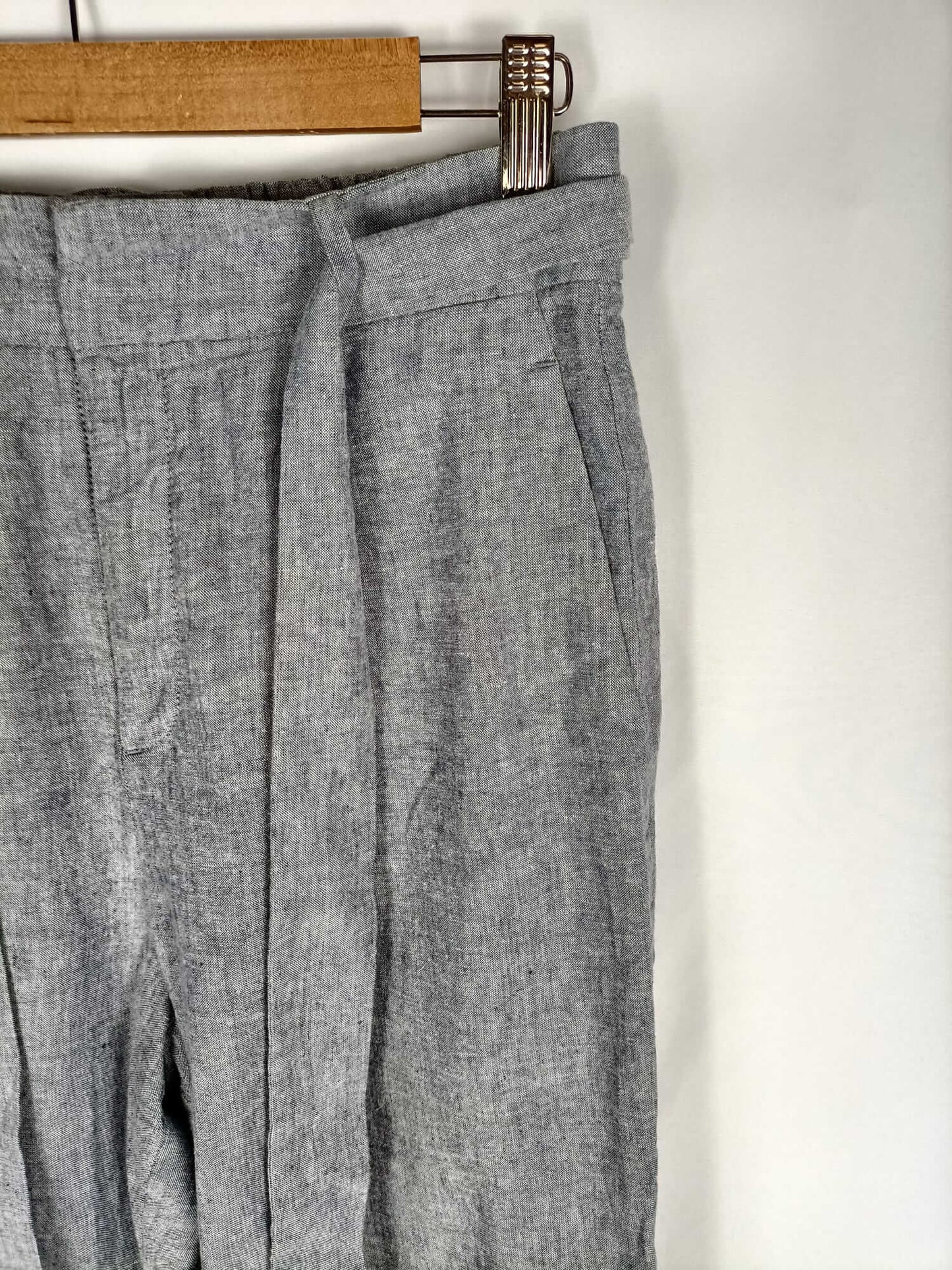 UNIQLO.Pantalones lino/algodón azules T.s