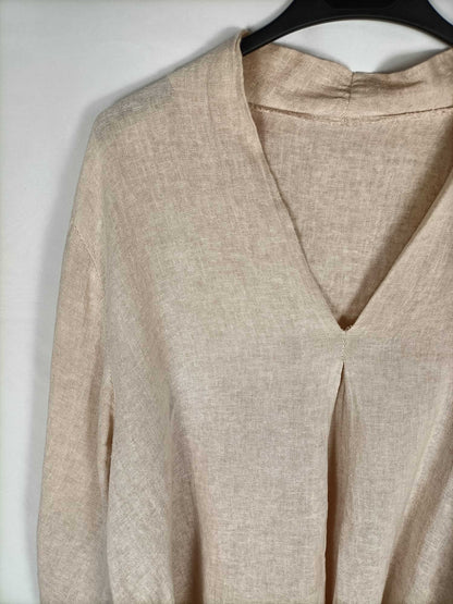 OTHERS. Oversized pink linen blouse TU