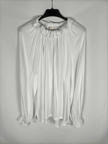 MI&CO.Blusa oversized cuello fruncido T.s