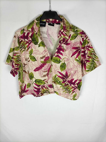 LOVEMADE. Short sleeve floral blouse Tm