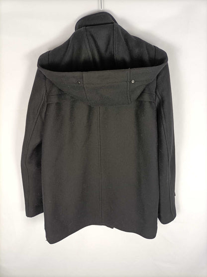 ZARA.Trenca negra paño T.m