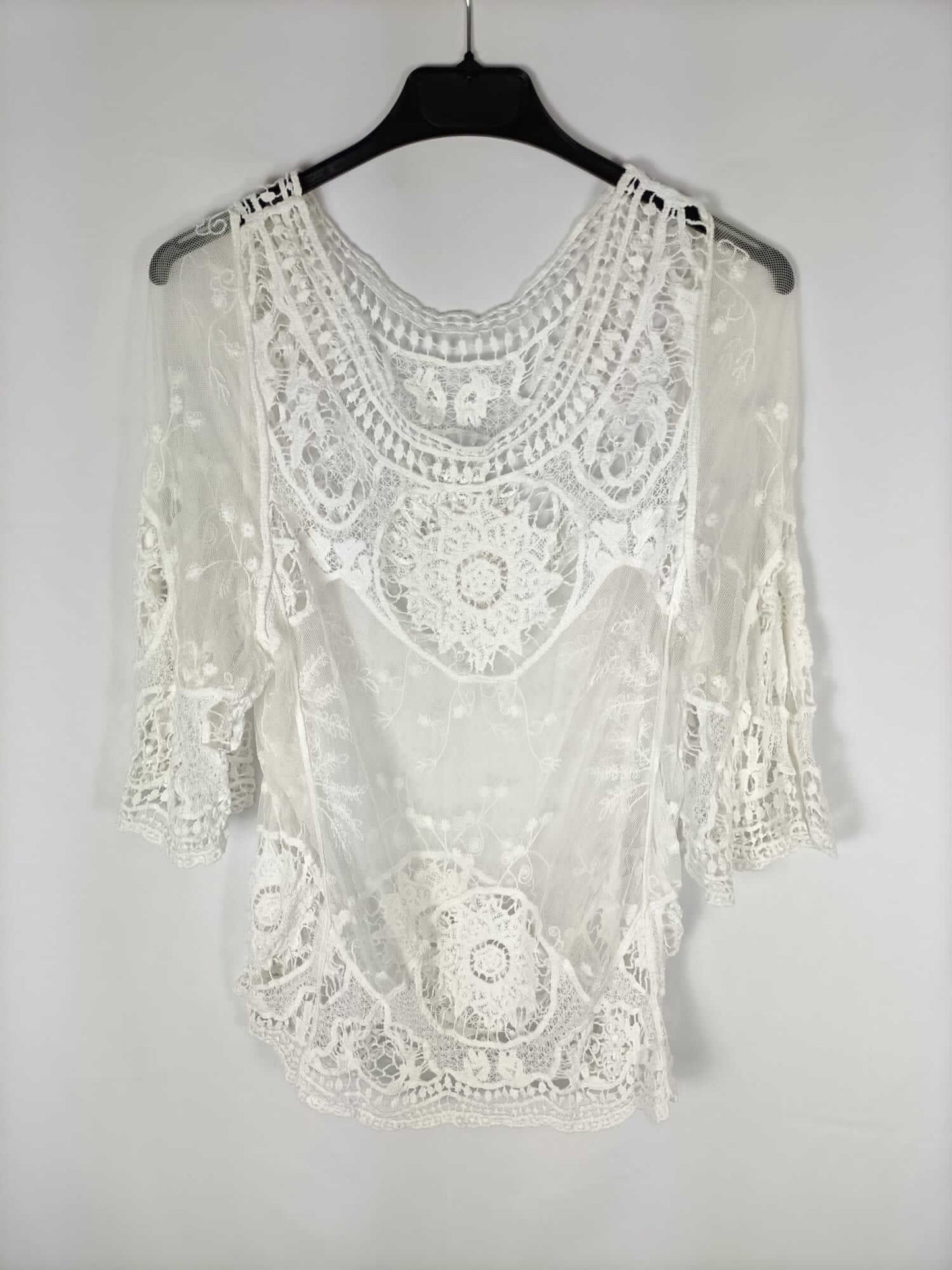 OTRAS. Blusa encaje blanco T.s/m