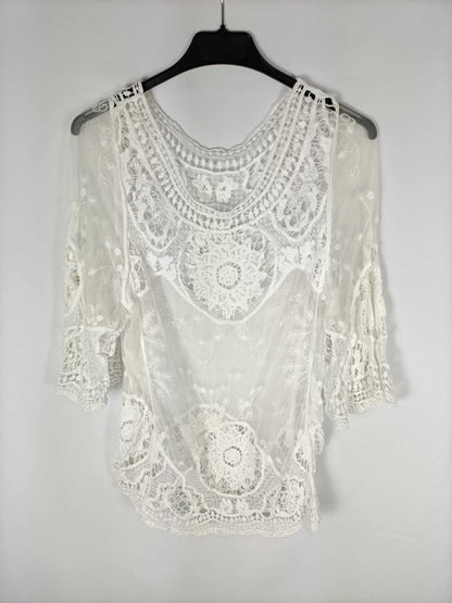 OTRAS. Blusa encaje blanco T.s/m