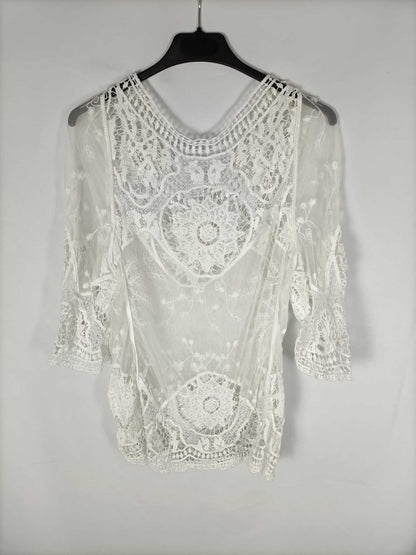OTRAS. Blusa encaje blanco T.s/m