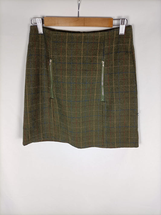 KLING. Falda verde cuadros T.s