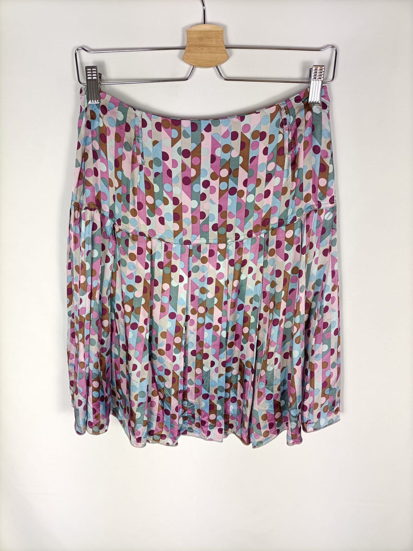 MANGO. Polka dot pleated skirt, size 38