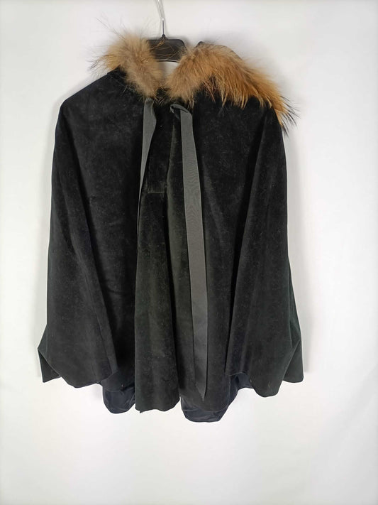 BABUSKA.Poncho capucha pelo TU