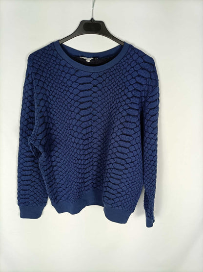 SANDRO.Blue textured jersey T.1 (S)