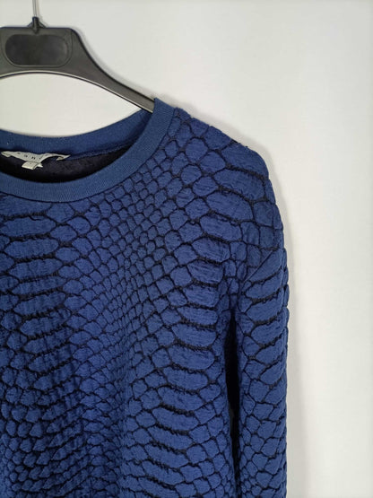 SANDRO.Blue textured jersey T.1 (S)