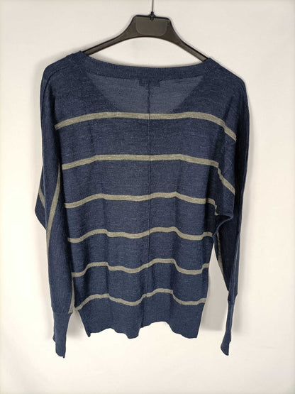 PART TWO.Jersey punto azul rayas grises T.m